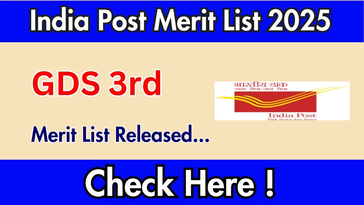 India Post GDS 3rd Merit List 2025 Released
